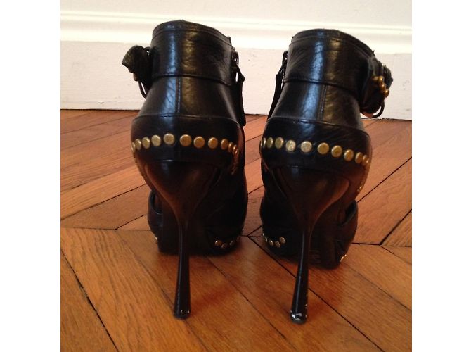 ALEXANDER MCQUEEN Stivaletti T.EU 37 Pelle Nero - vista 4