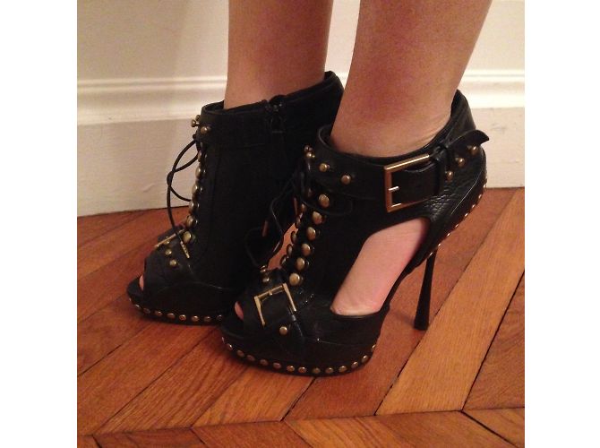 ALEXANDER MCQUEEN Stivaletti T.EU 37 Pelle Nero - vista 6