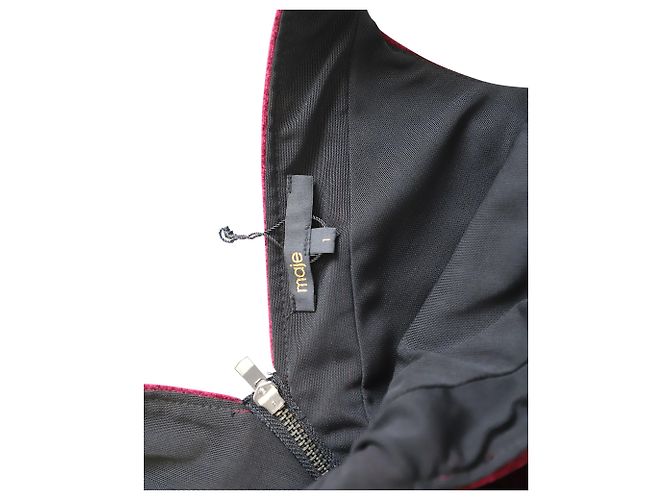 Mini abito Maje senza maniche con scollo a V in velluto rosso - vista 5