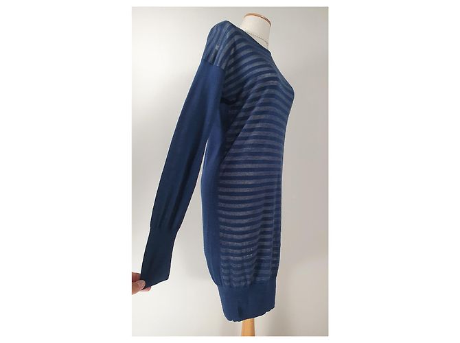 Vestido Karl Lagerfeld de Rayas Azul de Lana - vista 3