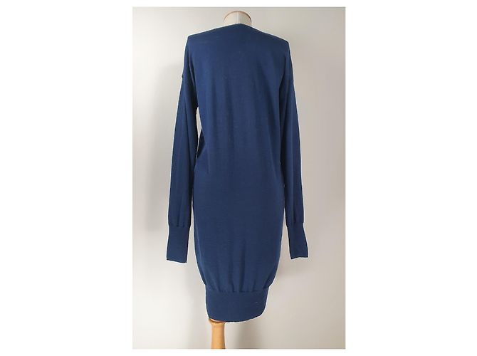 Vestido Karl Lagerfeld de Rayas Azul de Lana - vista 4