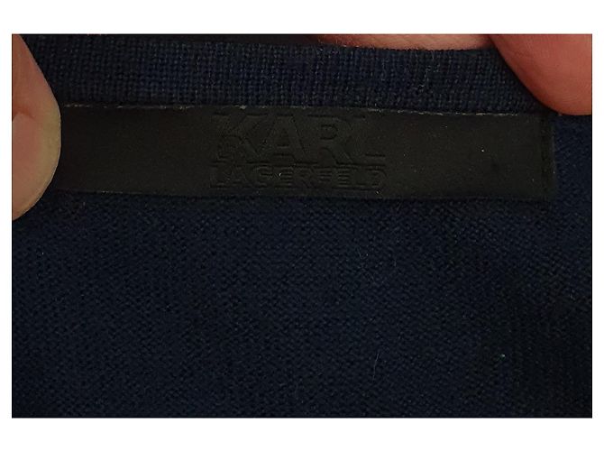Vestido Karl Lagerfeld de Rayas Azul de Lana - vista 5