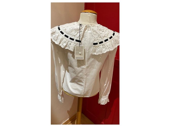 Top Manoush Blanco de Algodón con Cuello Bordado Inglés - vista 2