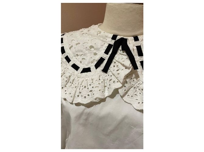 Top Manoush Blanco de Algodón con Cuello Bordado Inglés - vista 3