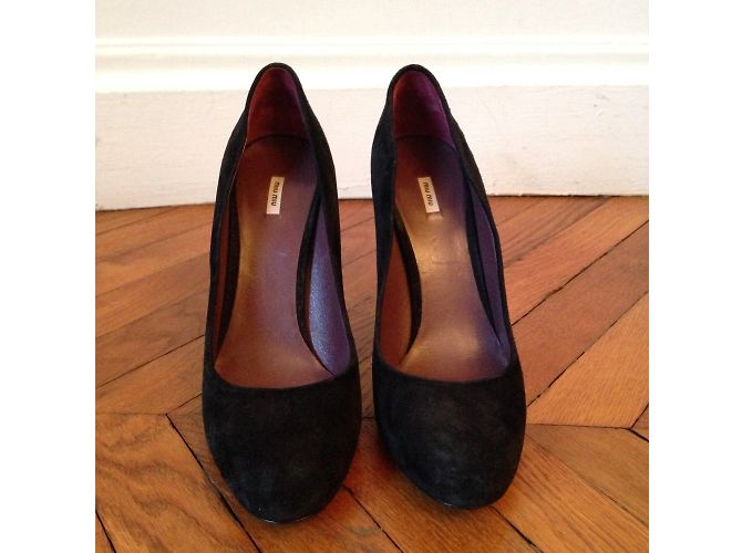 Tacchi MIU MIU T.EU 39.5 Camoscio Nero - vista 3