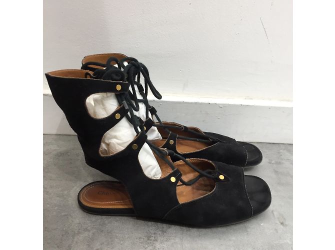 Chloé Sandálias CHLOE T.EU 37.5 Camurça Preto - vista 2