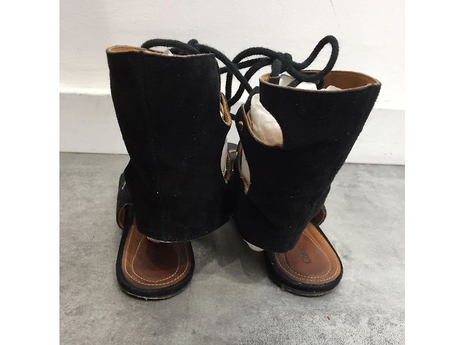 Chloé Sandálias CHLOE T.EU 37.5 Camurça Preto - vista 4