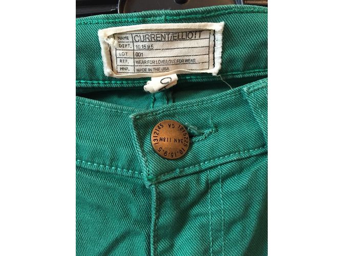 CURRENT ELLIOTT Jeans T.US 24 Cotone Verde - vista 2