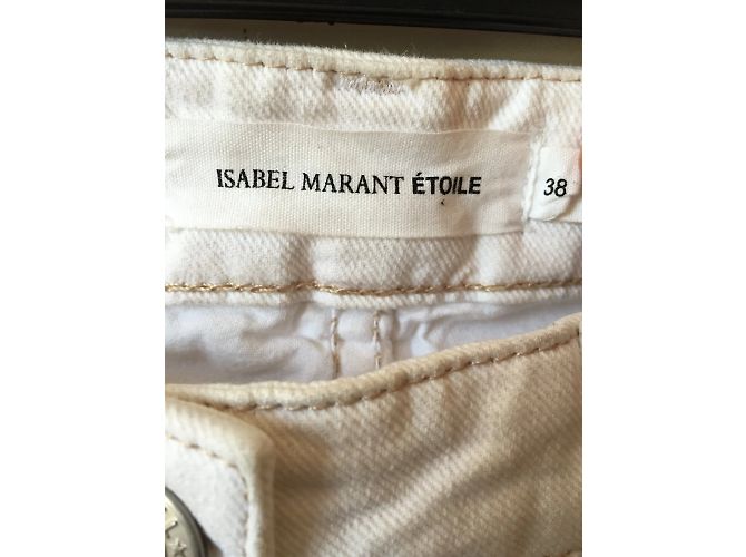 Jeans ISABEL MARANT ETOILE T.FR 38 Algodón Blanco - vista 4