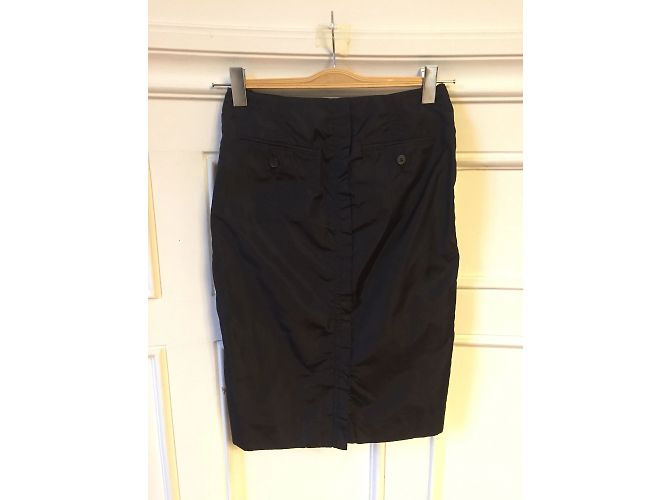 Faldas YVES SAINT LAURENT T.FR 36 Seda Negro - vista 3