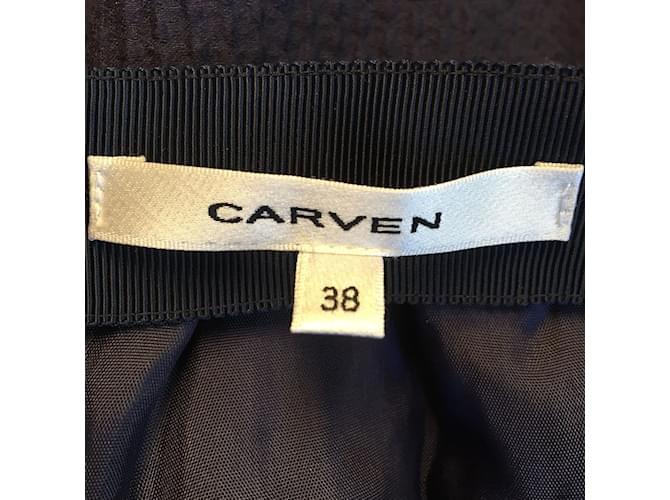 Faldas CARVEN T.FR 38 Algodón Azul marino - vista 3