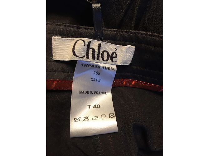 Chloé CHLOE Hose T.FR 40 Wolle Braun - Ansicht 4