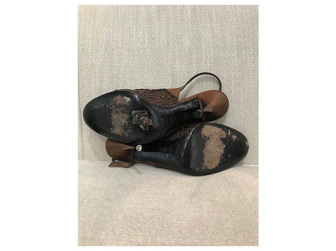 SERGIO ROSSI Absätze T.EU 37.5 Stoff Braun - Ansicht 7