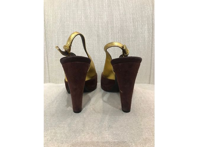 Tacchi PRADA T.EU 37 Camoscio Marrone - vista 4