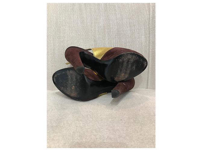 Tacchi PRADA T.EU 37 Camoscio Marrone - vista 6