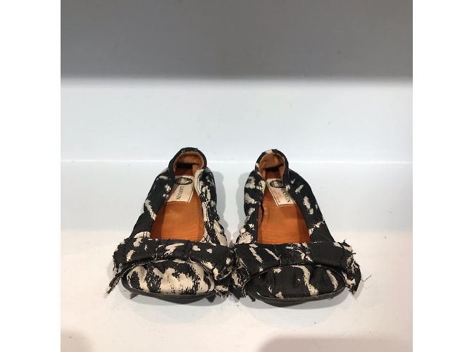 Bailarinas LANVIN T.EU 36 Tela Negro - vista 2