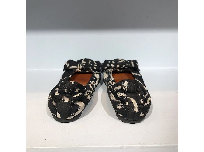 Bailarinas LANVIN T.EU 36 Tela Negro - vista 4