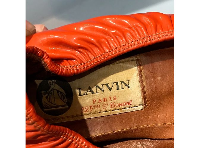 Bailarinas LANVIN T.EU 36.5 Cuero charol Naranja - vista 7