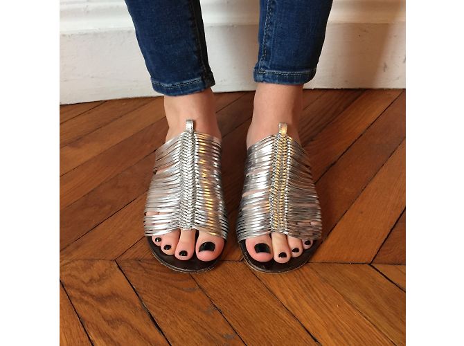 Sandali GIUSEPPE ZANOTTI T.EU 37.5 Pelle Argento - vista 2