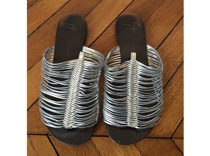 Sandali GIUSEPPE ZANOTTI T.EU 37.5 Pelle Argento - vista 3
