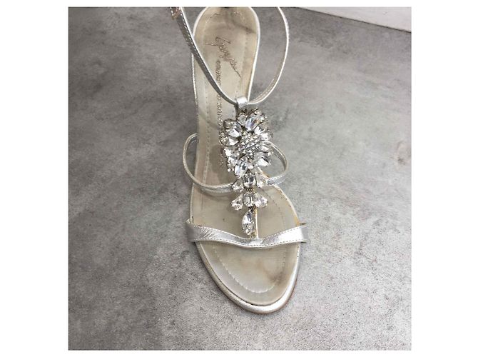 Sandali GIUSEPPE ZANOTTI T.EU 37 Pelle Argento - vista 2