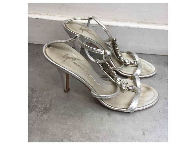 Sandali GIUSEPPE ZANOTTI T.EU 37 Pelle Argento - vista 3