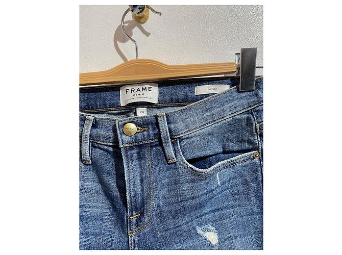 Frame Denim FRAME Jeans T.US 24 Cotone - elastan Blu - vista 2