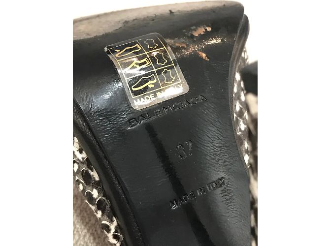 Sandali BALENCIAGA T.EU 37 Pelli esotiche Nero - vista 5