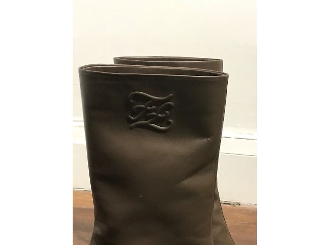 FENDI Stiefel T.EU 38 Leder Braun - Ansicht 3