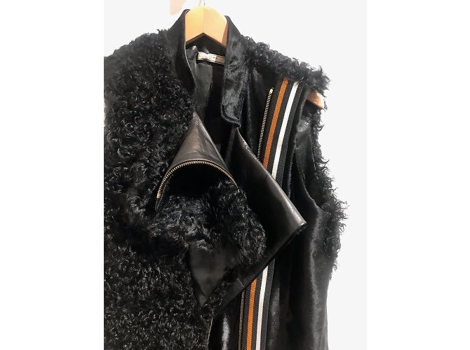 BOUCHRA JARRAR Jacken T.fr 38 Rindsleder Schwarz - Ansicht 4