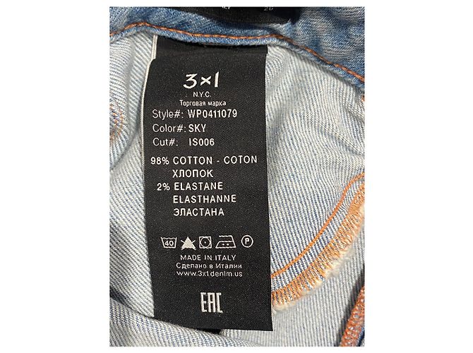 Autre Marque Jeans 3X1 T.US 26 Cotone Blu - vista 6