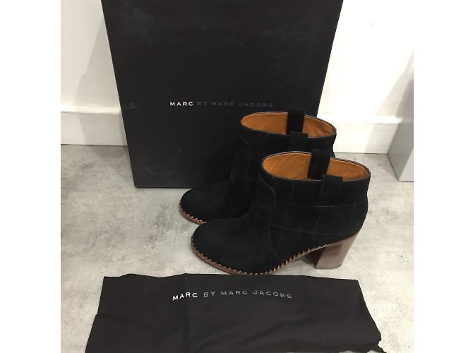 MARC JACOBS Botas de tobillo T.EU 38 Ante Negro - vista 7