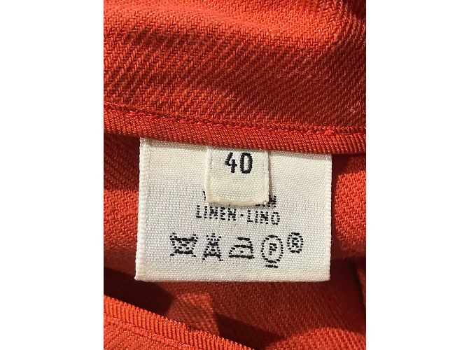 Hermès HERMES Pantalón T.Lino Internacional L Naranja - vista 4