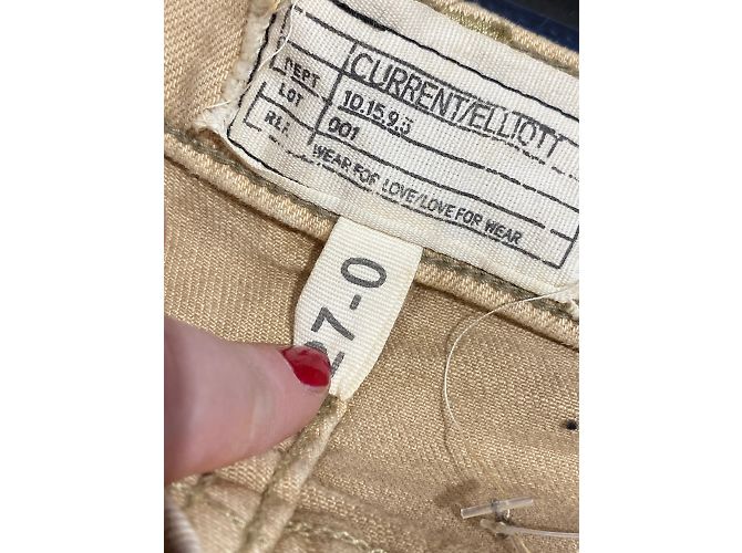 CURRENT ELLIOTT Jeans T.US 27 Cotone Beige - vista 3