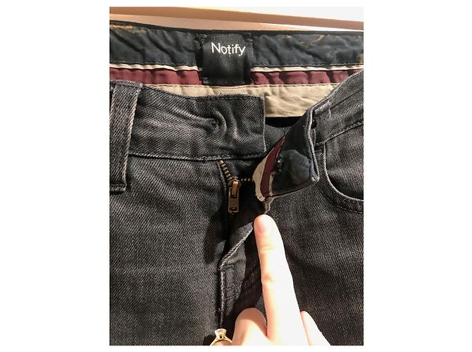 NOTIFY Jeans T.US 25 Cotone Grigio - vista 4