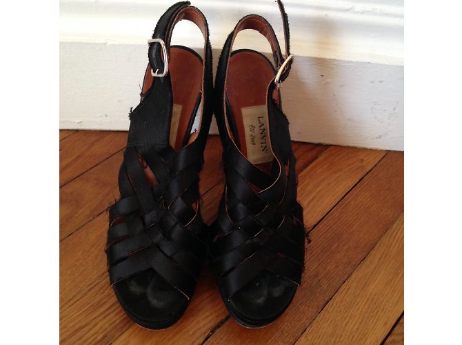 Sandali LANVIN T.EU 36.5 Tessuto Nero - vista 3