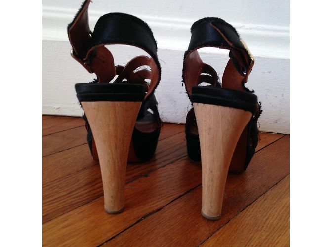 Sandali LANVIN T.EU 36.5 Tessuto Nero - vista 4