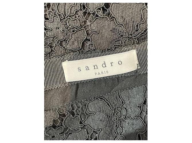 Faldas SANDRO T.International S Algodón Negro - vista 7