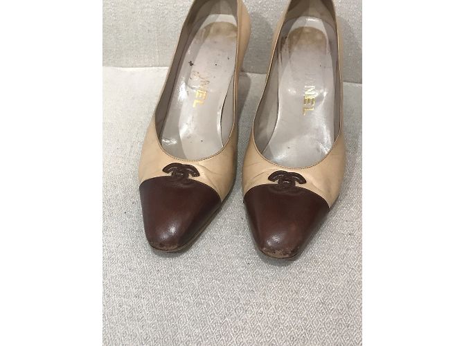 CHANEL Absätze T.EU 37.5 Leder Beige - Ansicht 3