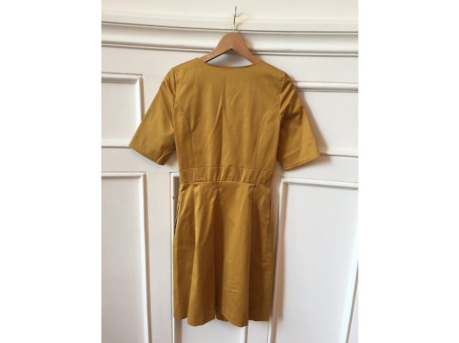 Vestido DICE KAYEK T.International S Algodón Amarillo - vista 2