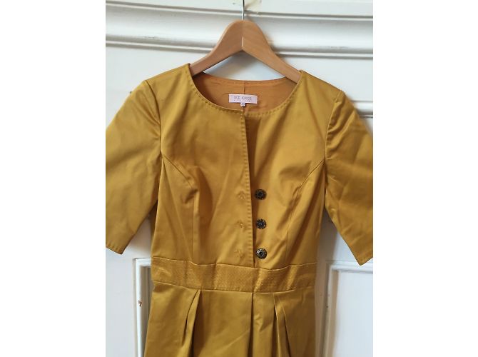 Vestido DICE KAYEK T.International S Algodón Amarillo - vista 3