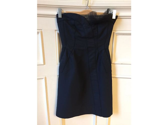 Vestido MARC JACOBS T.FR 36 Algodón Azul marino - vista 3
