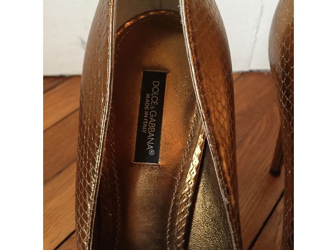 DOLCE & GABBANA Absätze T.EU 39 Leder Golden - Ansicht 5