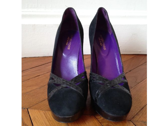 SERGIO ROSSI Heels T.EU 38 Suede Black - view 3