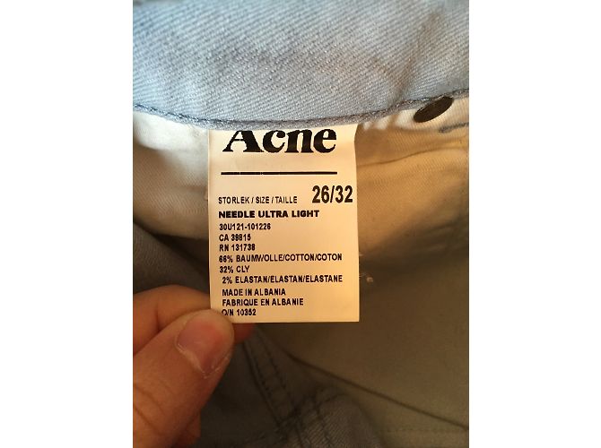 Jeans ACNE STUDIOS T.US 26 Cotone Blu - vista 4
