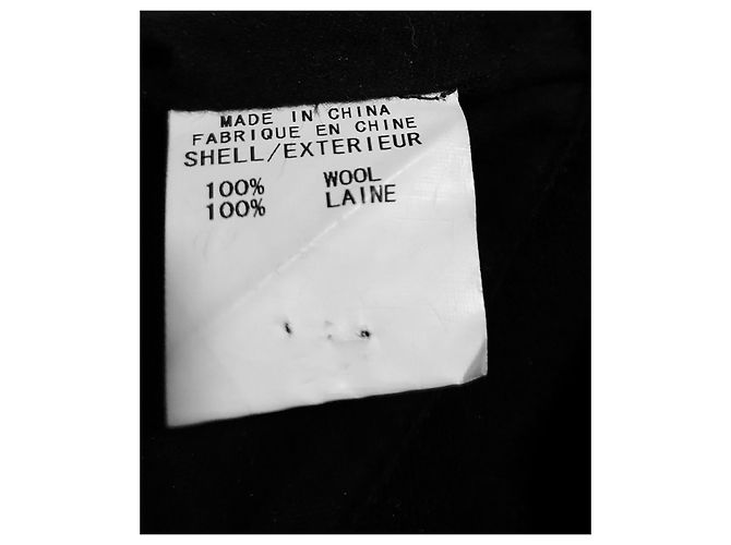 Abrigo Geo Helmut Lang Negro Blanco de Lana - vista 7