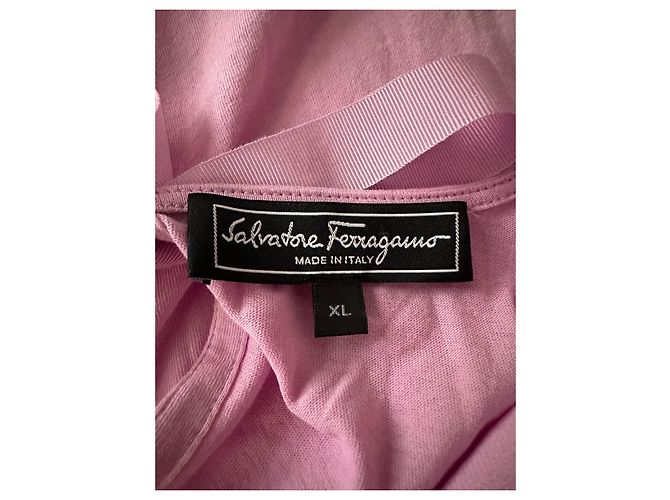 Salvatore Ferragamo Top rosa de algodón y seda - vista 10