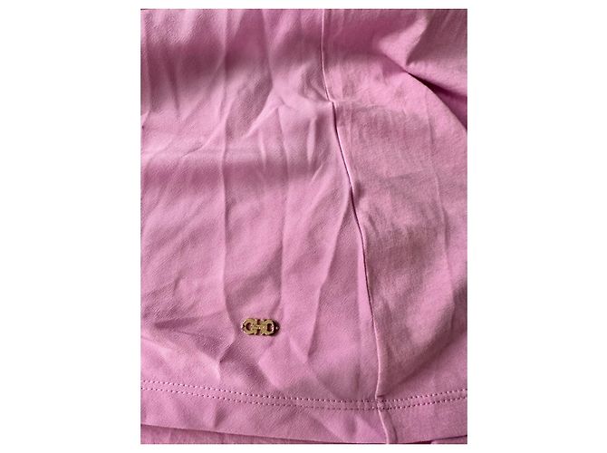 Salvatore Ferragamo Top rosa de algodón y seda - vista 11