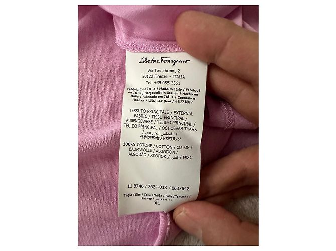 Salvatore Ferragamo Top rosa de algodón y seda - vista 12