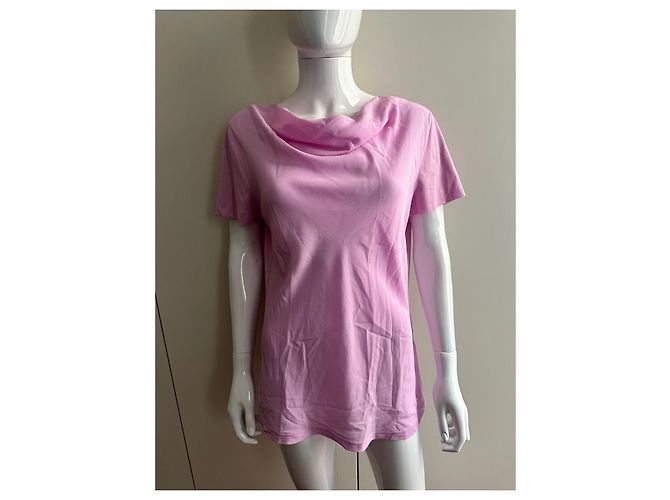 Salvatore Ferragamo Top rosa de algodón y seda - vista 2